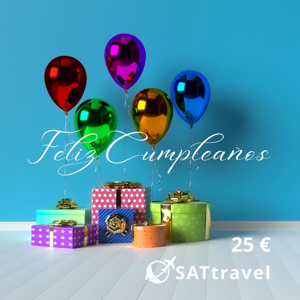Tarjeta de Regalo Virtual de SAT Travel. Cumpleaños. Modelo Globos