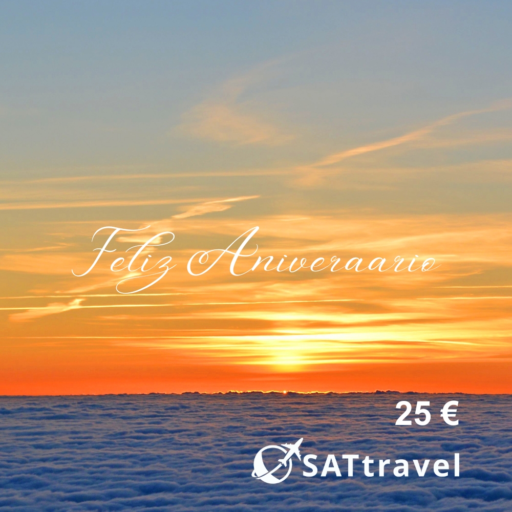 Tarjeta de Regalo Virtual de SAT Travel. Motivo Aniversario de Bodas