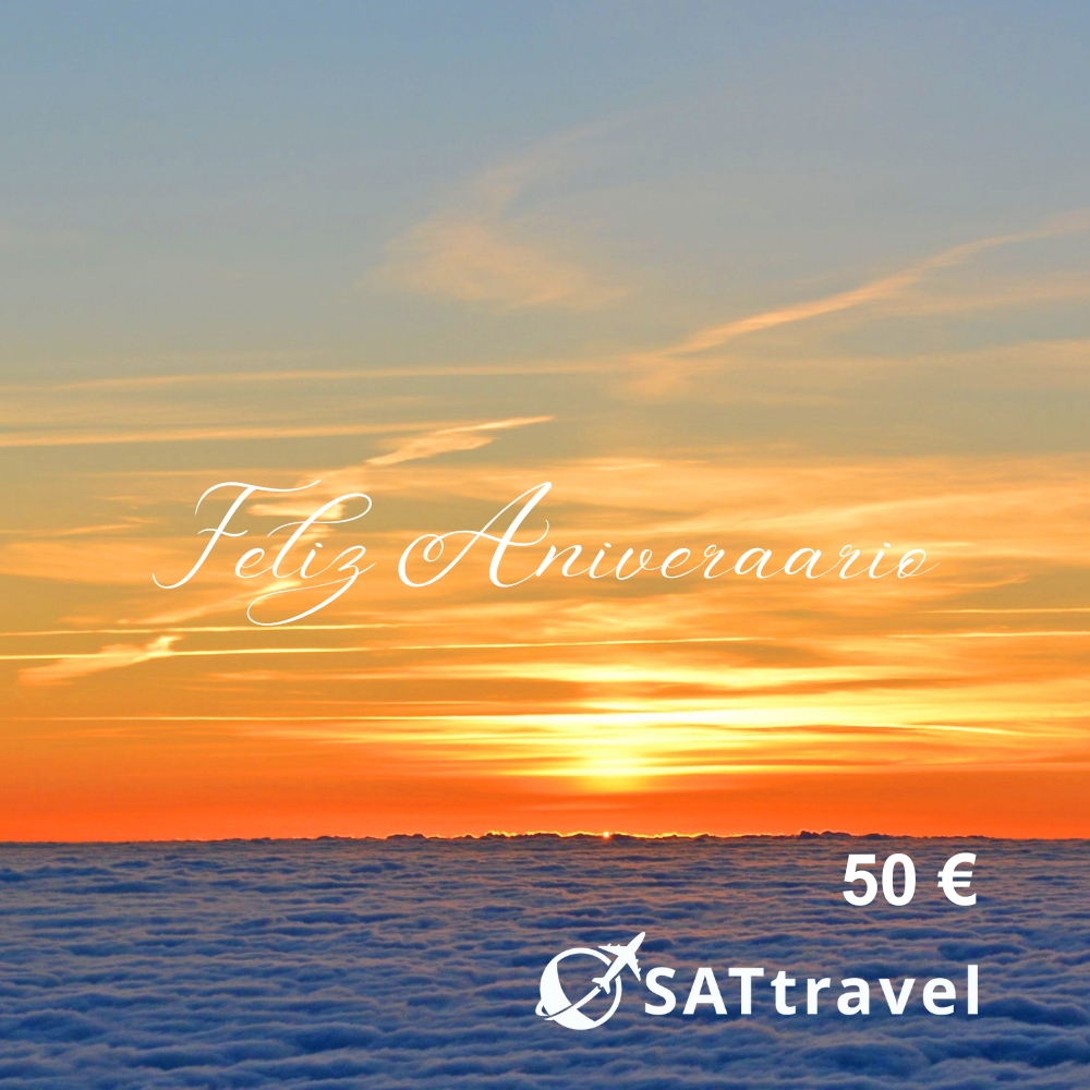 Tarjeta de Regalo Virtual de SAT Travel. Motivo Aniversario de Bodas