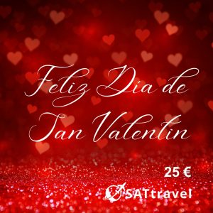Tarjeta de Regalo Virtual de SAT Travel. Motivo Día de San Valentin